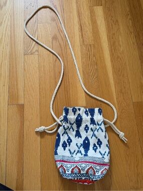 Roberta Roller Rabbit Blue & White Drawstring Crossbody